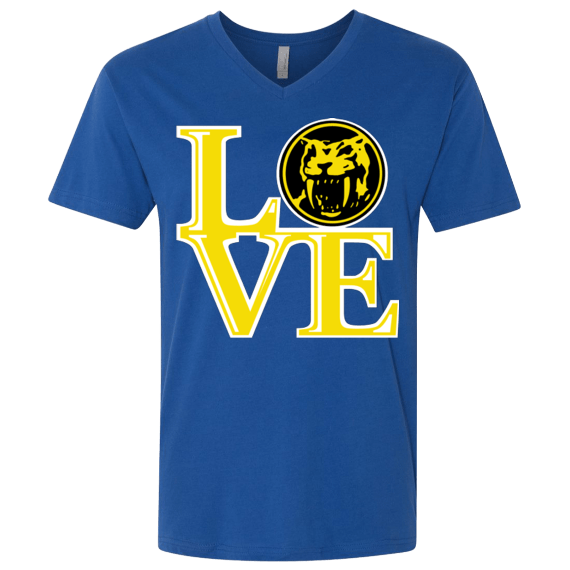 T-Shirts Royal / X-Small Yellow Ranger LOVE Men's Premium V-Neck