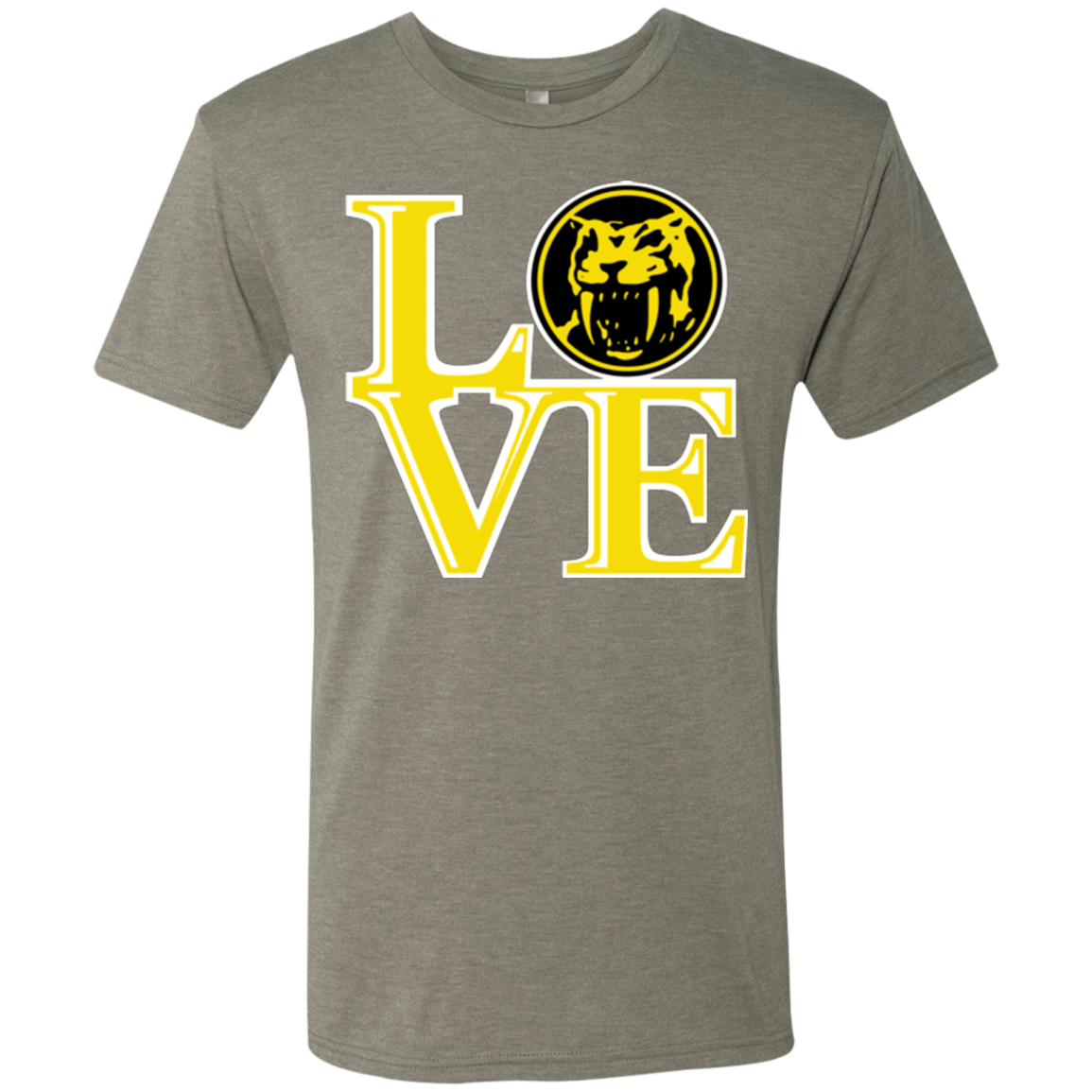 T-Shirts Venetian Grey / Small Yellow Ranger LOVE Men's Triblend T-Shirt