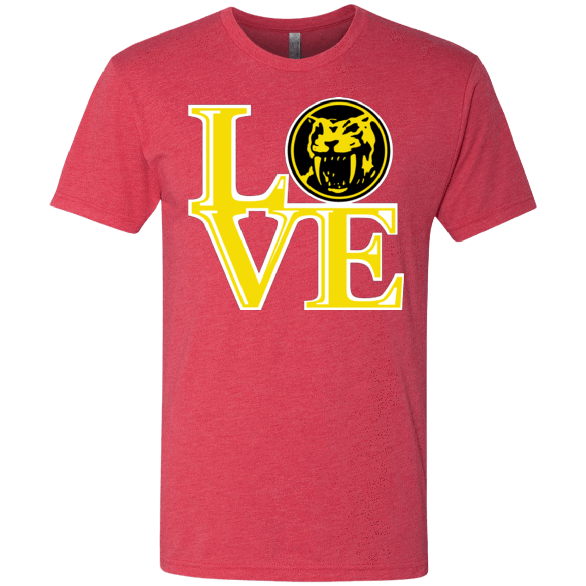 T-Shirts Vintage Red / Small Yellow Ranger LOVE Men's Triblend T-Shirt