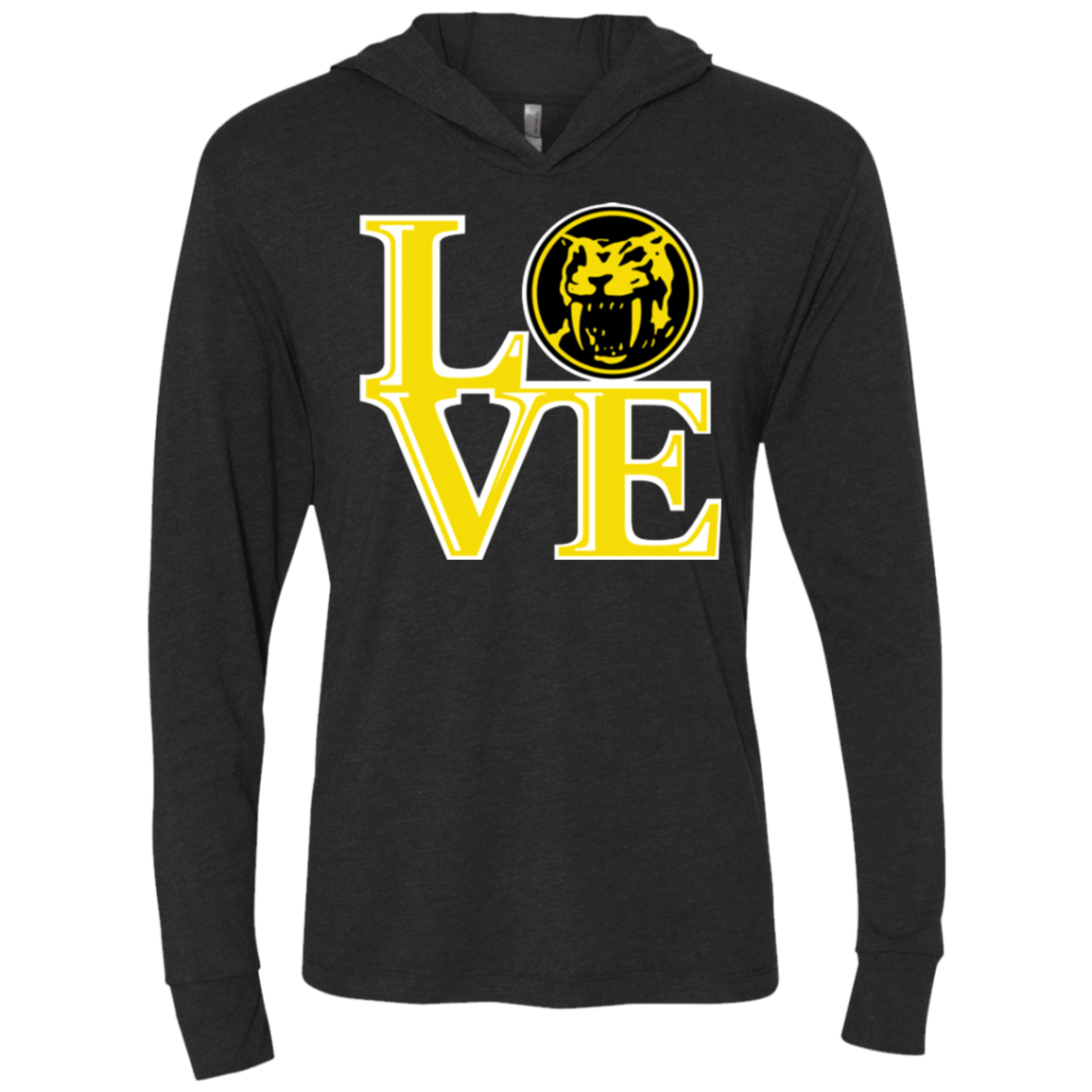 T-Shirts Vintage Black / X-Small Yellow Ranger LOVE Triblend Long Sleeve Hoodie Tee