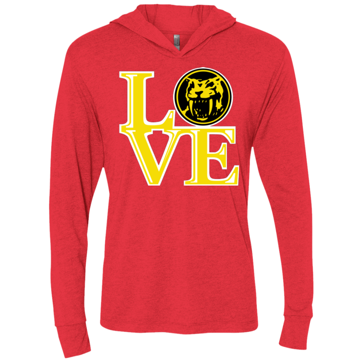 T-Shirts Vintage Red / X-Small Yellow Ranger LOVE Triblend Long Sleeve Hoodie Tee