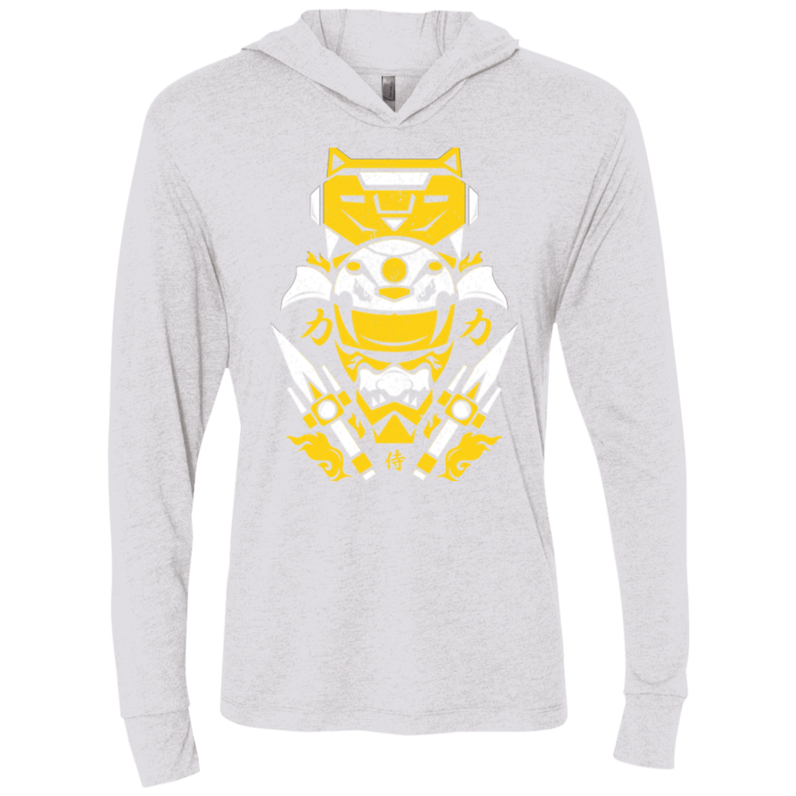 T-Shirts Heather White / X-Small Yellow Ranger Triblend Long Sleeve Hoodie Tee