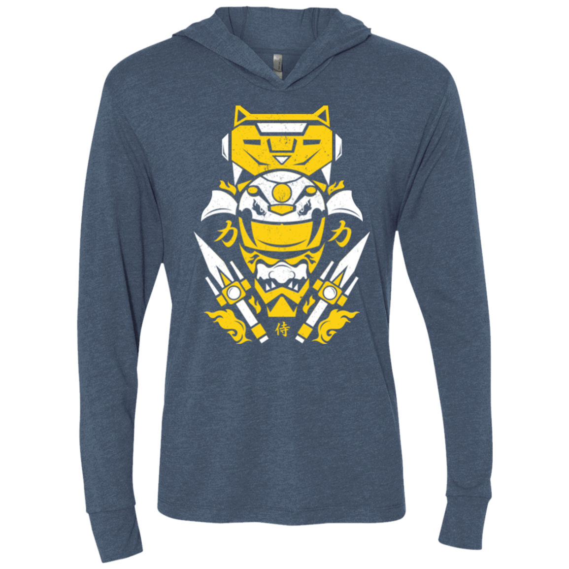 T-Shirts Indigo / X-Small Yellow Ranger Triblend Long Sleeve Hoodie Tee