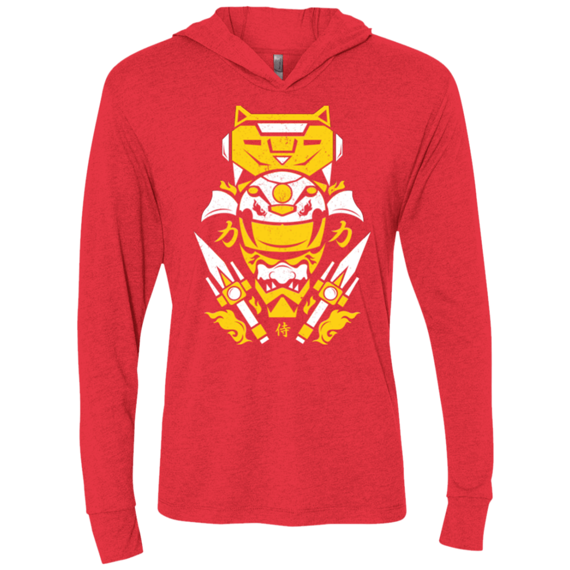 T-Shirts Vintage Red / X-Small Yellow Ranger Triblend Long Sleeve Hoodie Tee