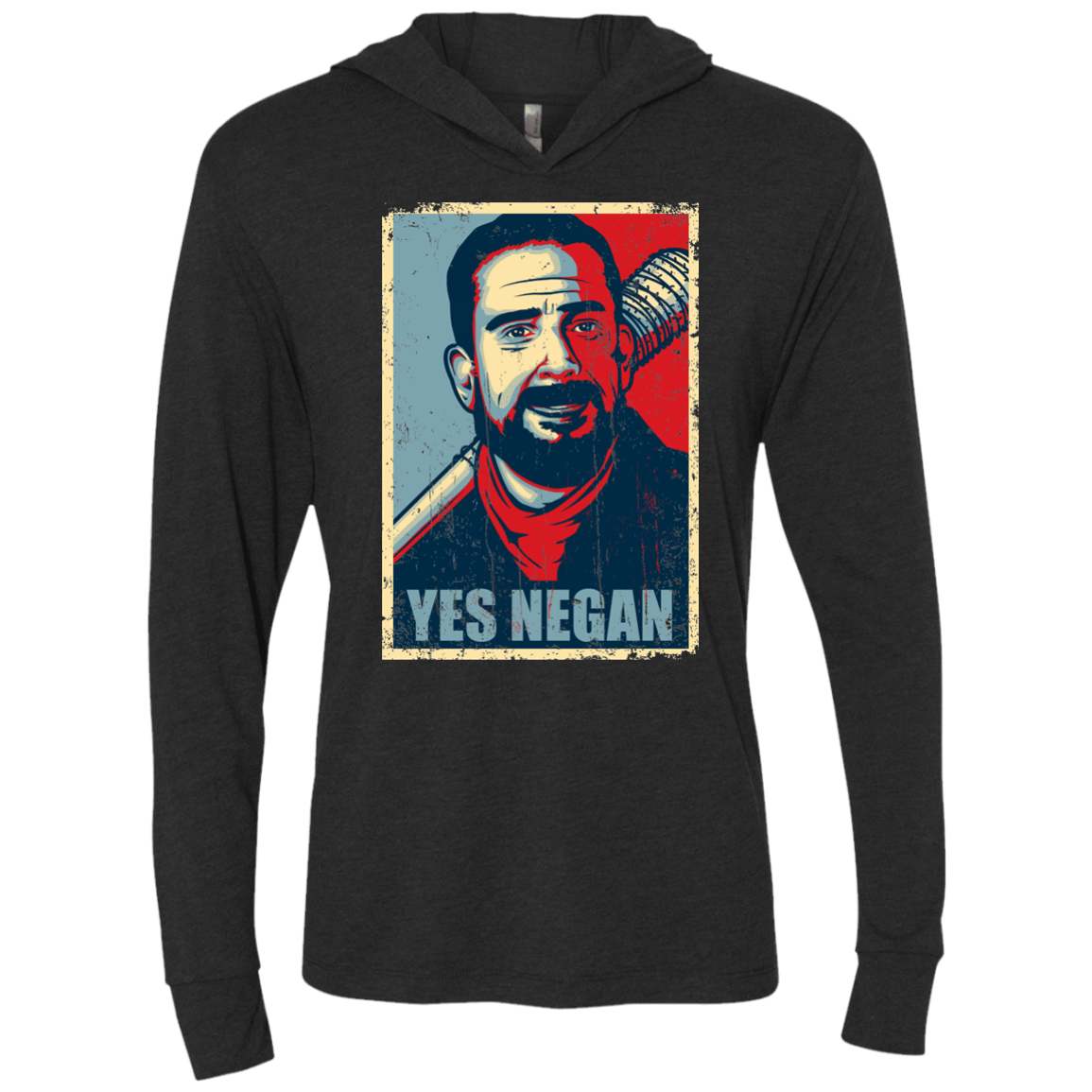 T-Shirts Vintage Black / X-Small Yes Negan Triblend Long Sleeve Hoodie Tee