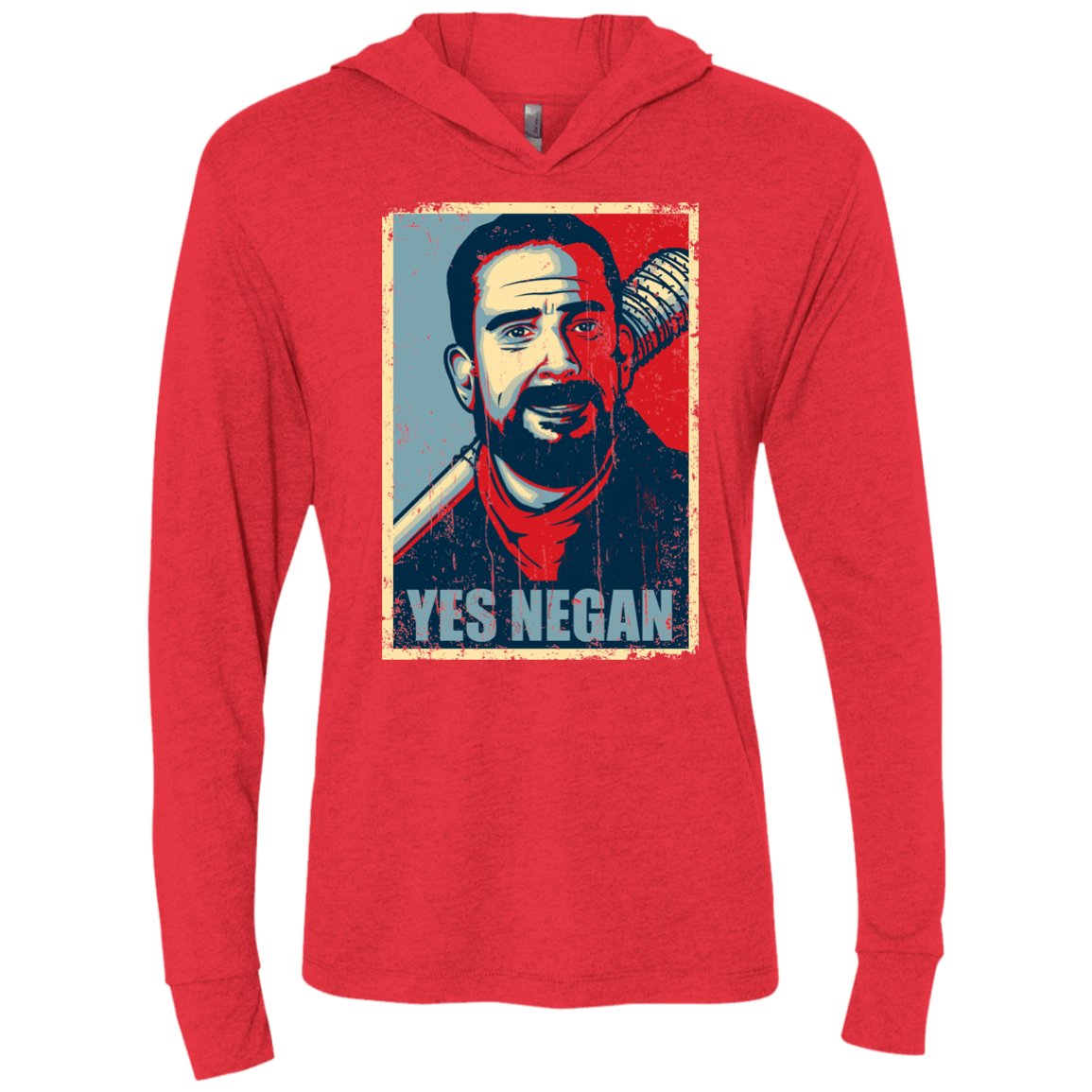 T-Shirts Vintage Red / X-Small Yes Negan Triblend Long Sleeve Hoodie Tee