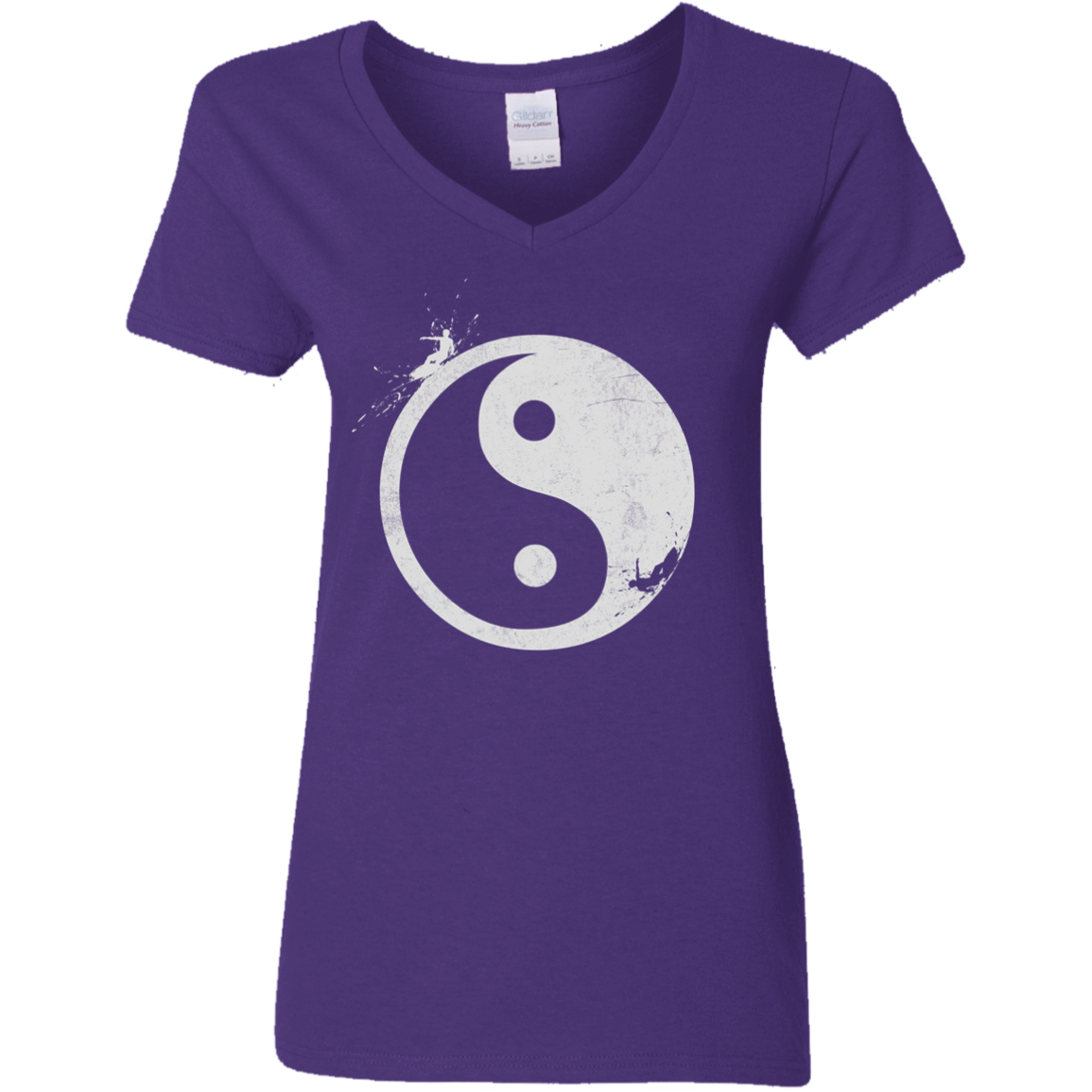 T-Shirts Purple / S Yin Yang Surfer Women's V-Neck T-Shirt