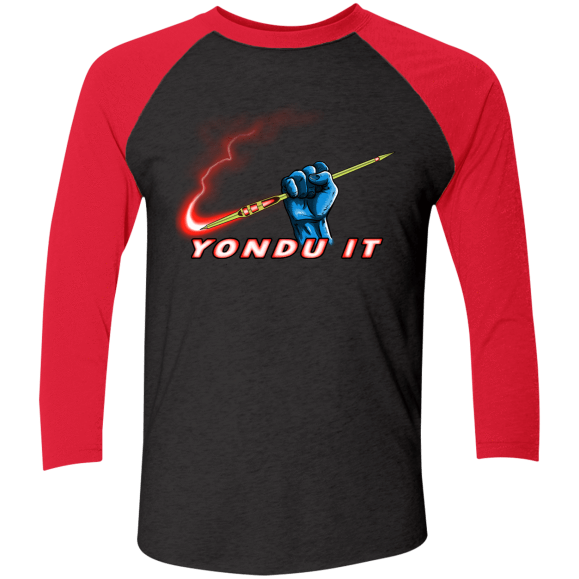 T-Shirts Vintage Black/Vintage Red / X-Small Yondu It Men's Triblend 3/4 Sleeve