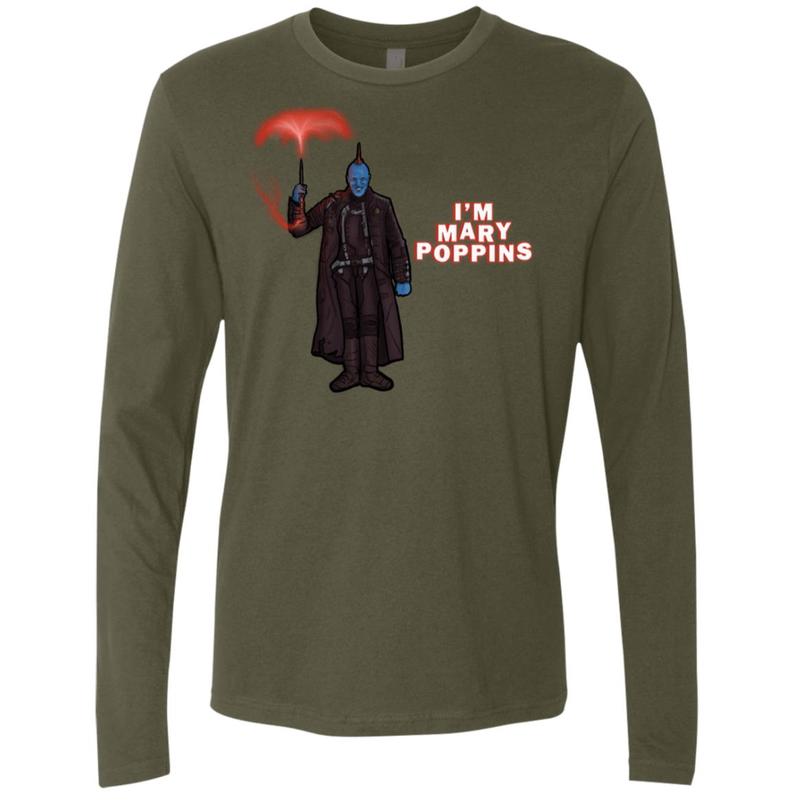 T-Shirts Military Green / S Yondu Poppins Men's Premium Long Sleeve