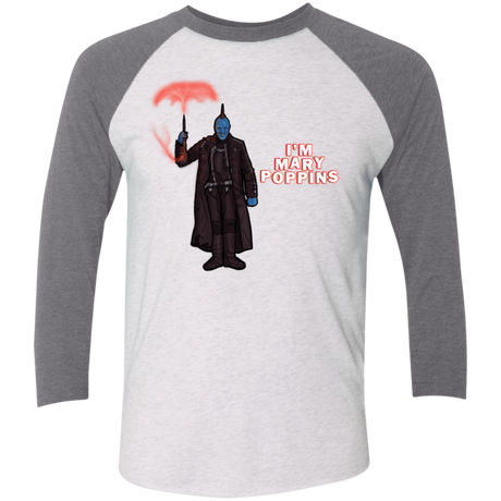 T-Shirts Heather White/Premium Heather / X-Small Yondu Poppins Men's Triblend 3/4 Sleeve