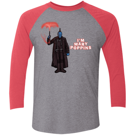 T-Shirts Premium Heather/Vintage Red / X-Small Yondu Poppins Men's Triblend 3/4 Sleeve