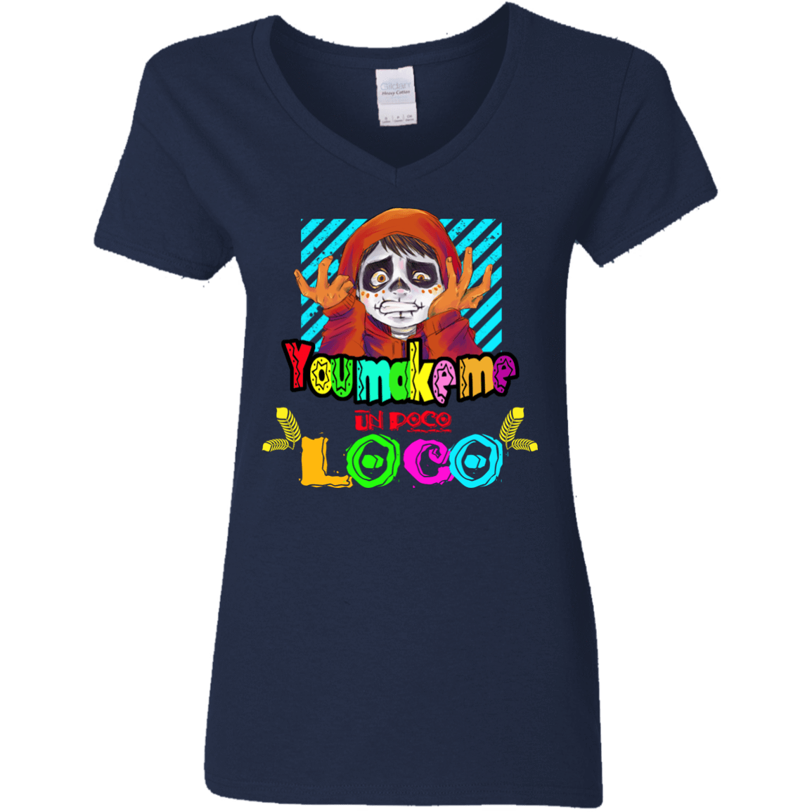 T-Shirts Navy / S You Make Me Un Poco Loco Women's V-Neck T-Shirt