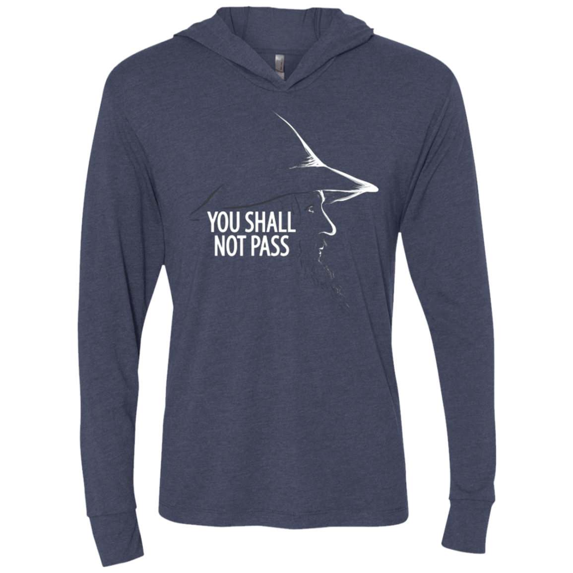 T-Shirts Vintage Navy / X-Small YOU SHALL NOT PASS (2) Triblend Long Sleeve Hoodie Tee