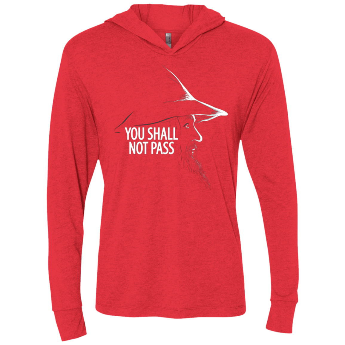 T-Shirts Vintage Red / X-Small YOU SHALL NOT PASS (2) Triblend Long Sleeve Hoodie Tee