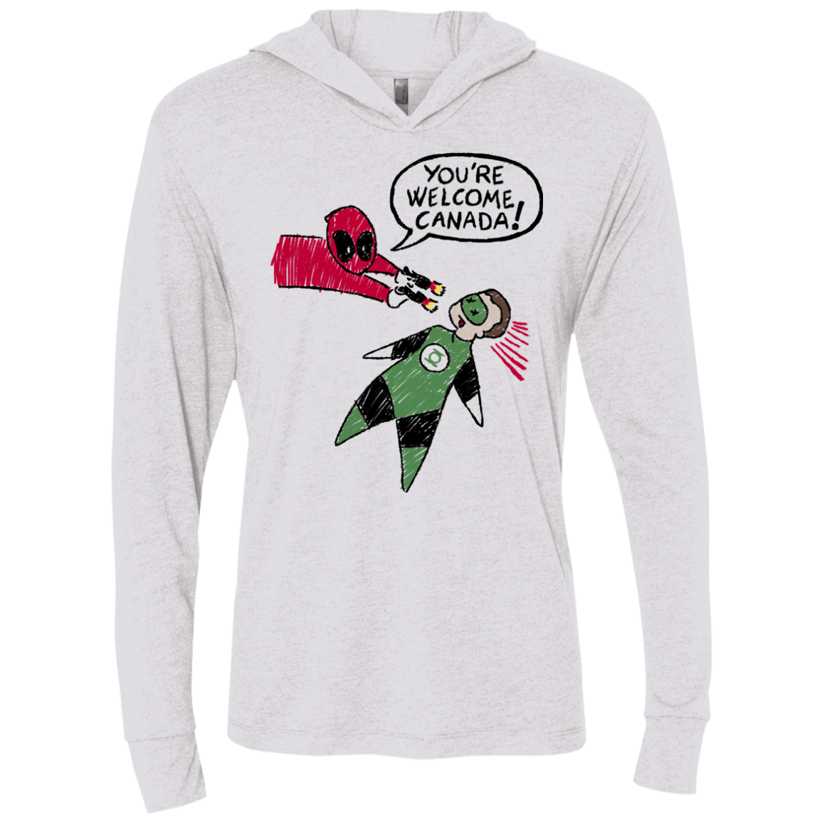 T-Shirts Heather White / X-Small Youre Welcome Canada Triblend Long Sleeve Hoodie Tee