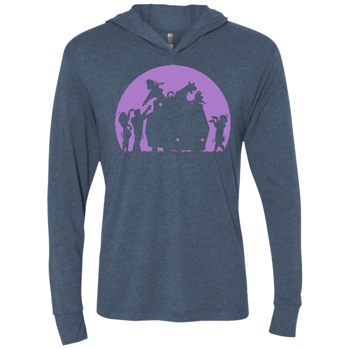 T-Shirts Indigo / X-Small Zoinks They're Zombies Triblend Long Sleeve Hoodie Tee