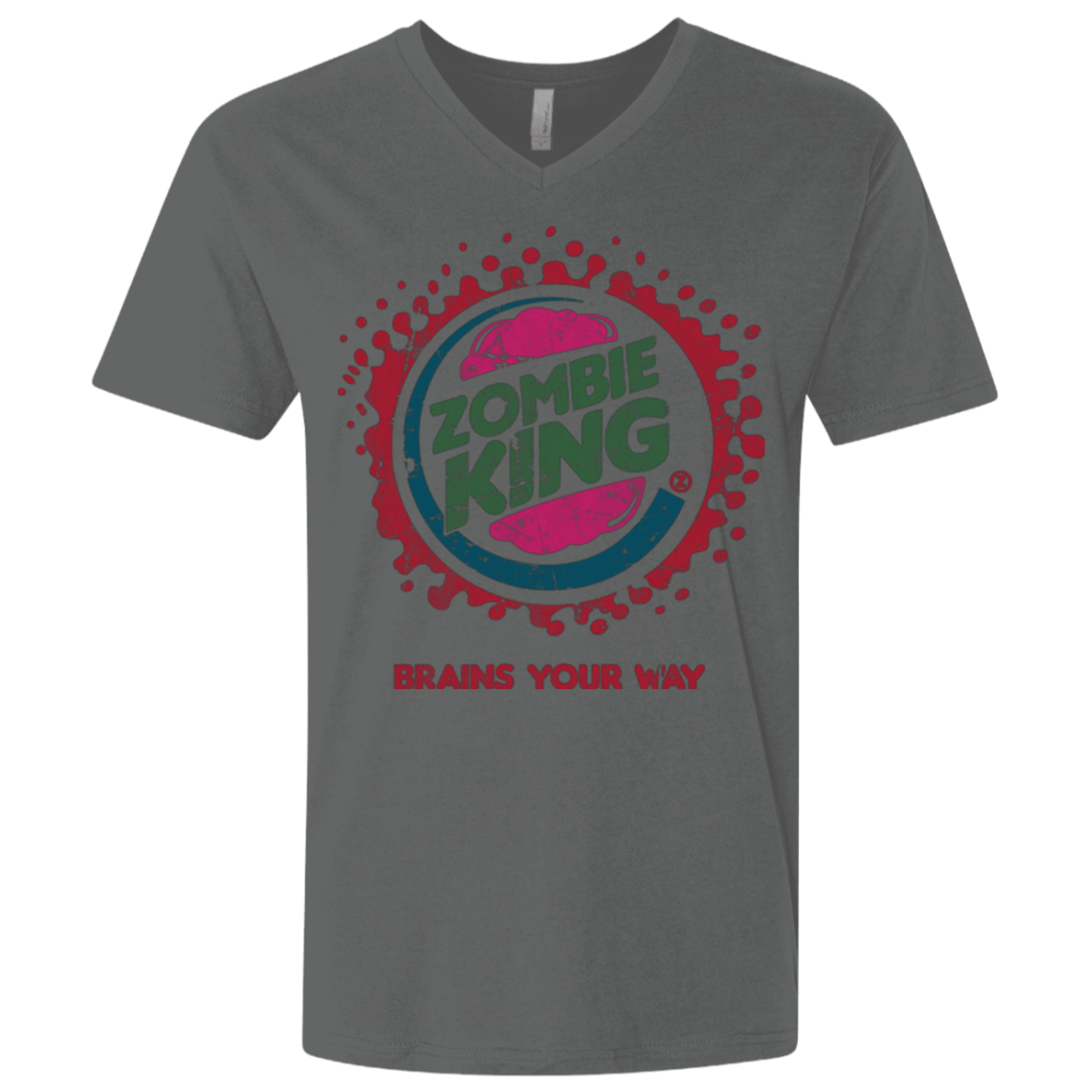 T-Shirts Heavy Metal / X-Small Zombie King Men's Premium V-Neck