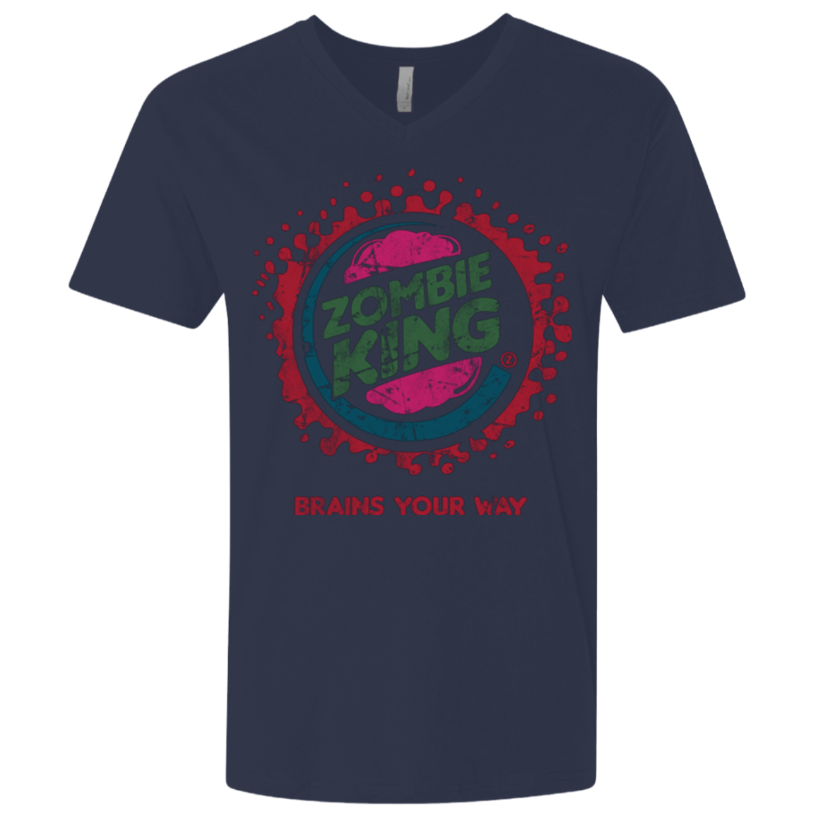 T-Shirts Midnight Navy / X-Small Zombie King Men's Premium V-Neck