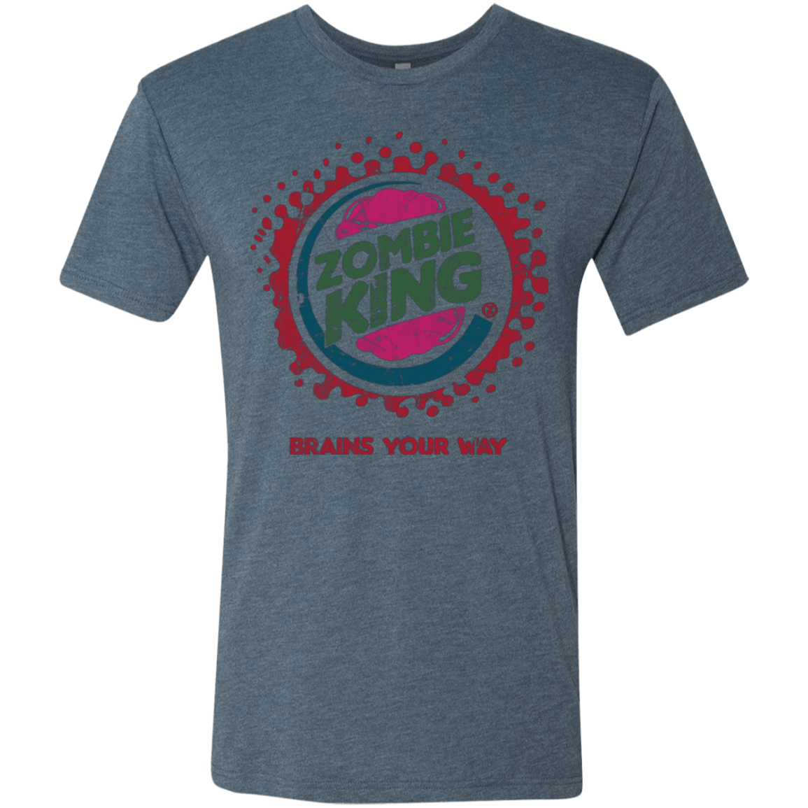 T-Shirts Indigo / Small Zombie King Men's Triblend T-Shirt