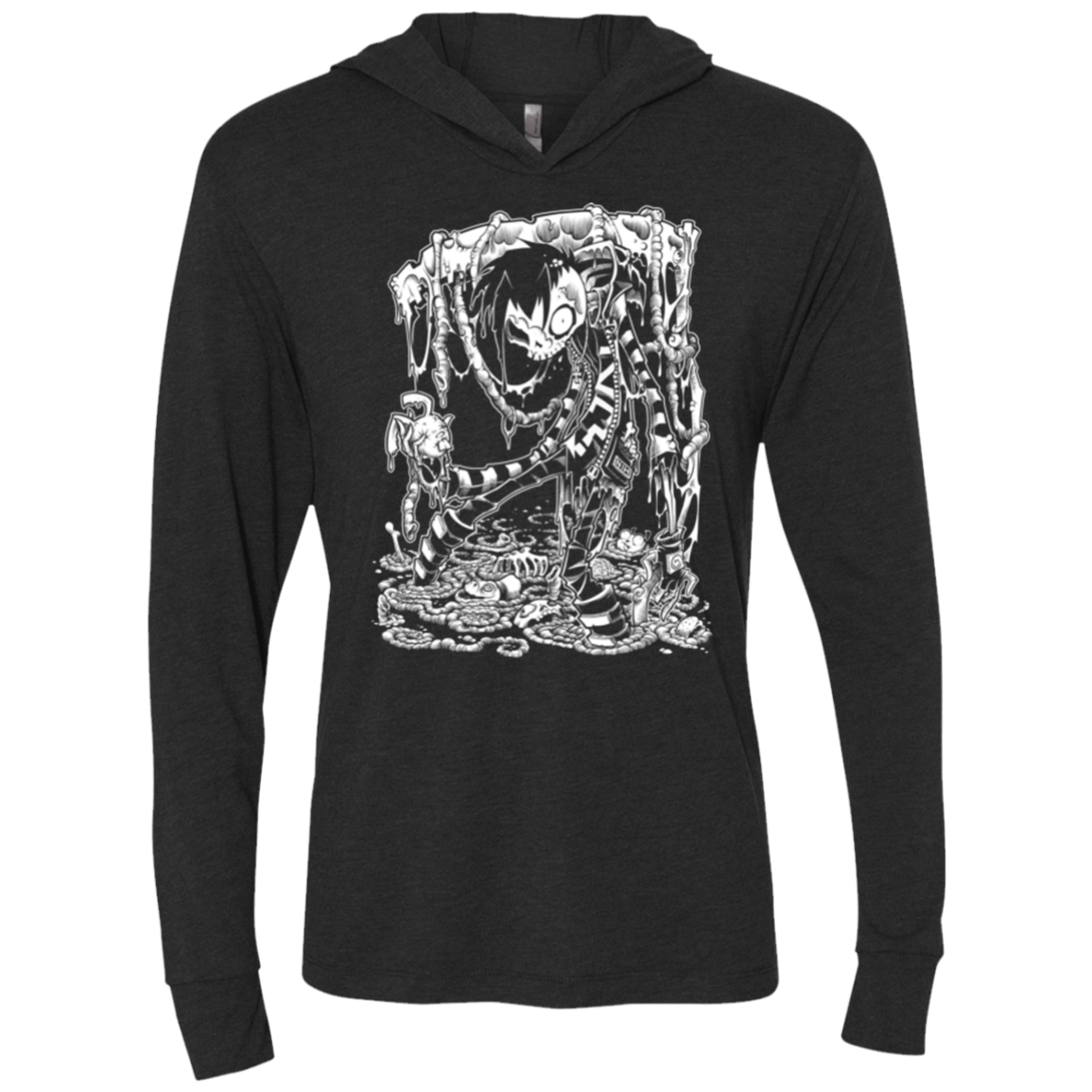 T-Shirts Vintage Black / X-Small Zombnny Triblend Long Sleeve Hoodie Tee