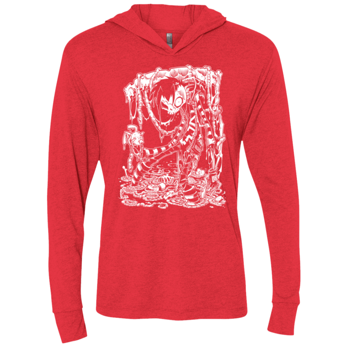 T-Shirts Vintage Red / X-Small Zombnny Triblend Long Sleeve Hoodie Tee