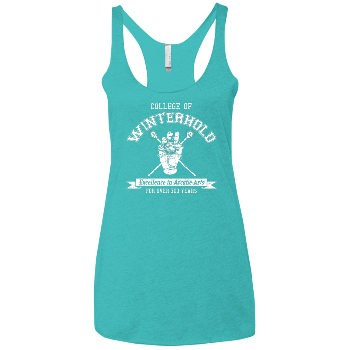 Womens_Triblend Racerback Tahiti Blue / X-Small College of Winterhold Women's Triblend Racerback Tank