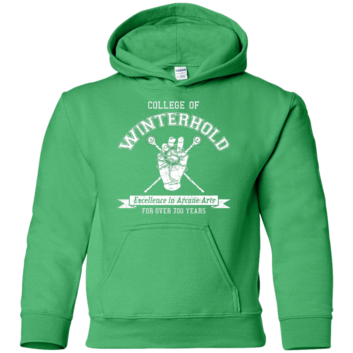 Youth_Hoodie Irish Green / YS College of Winterhold Youth Hoodie