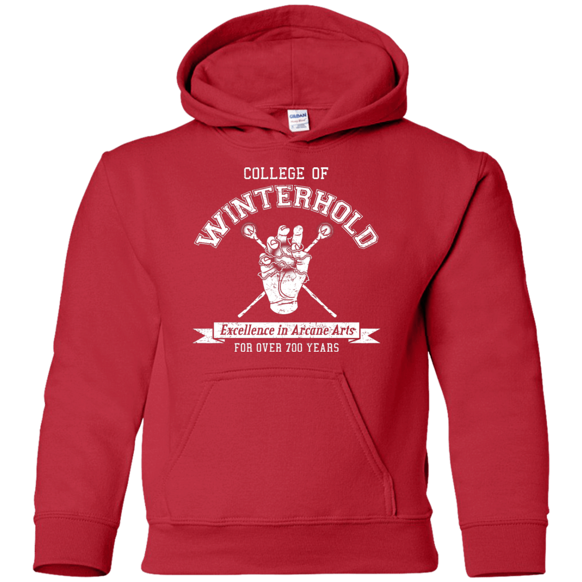 Youth_Hoodie Red / YS College of Winterhold Youth Hoodie