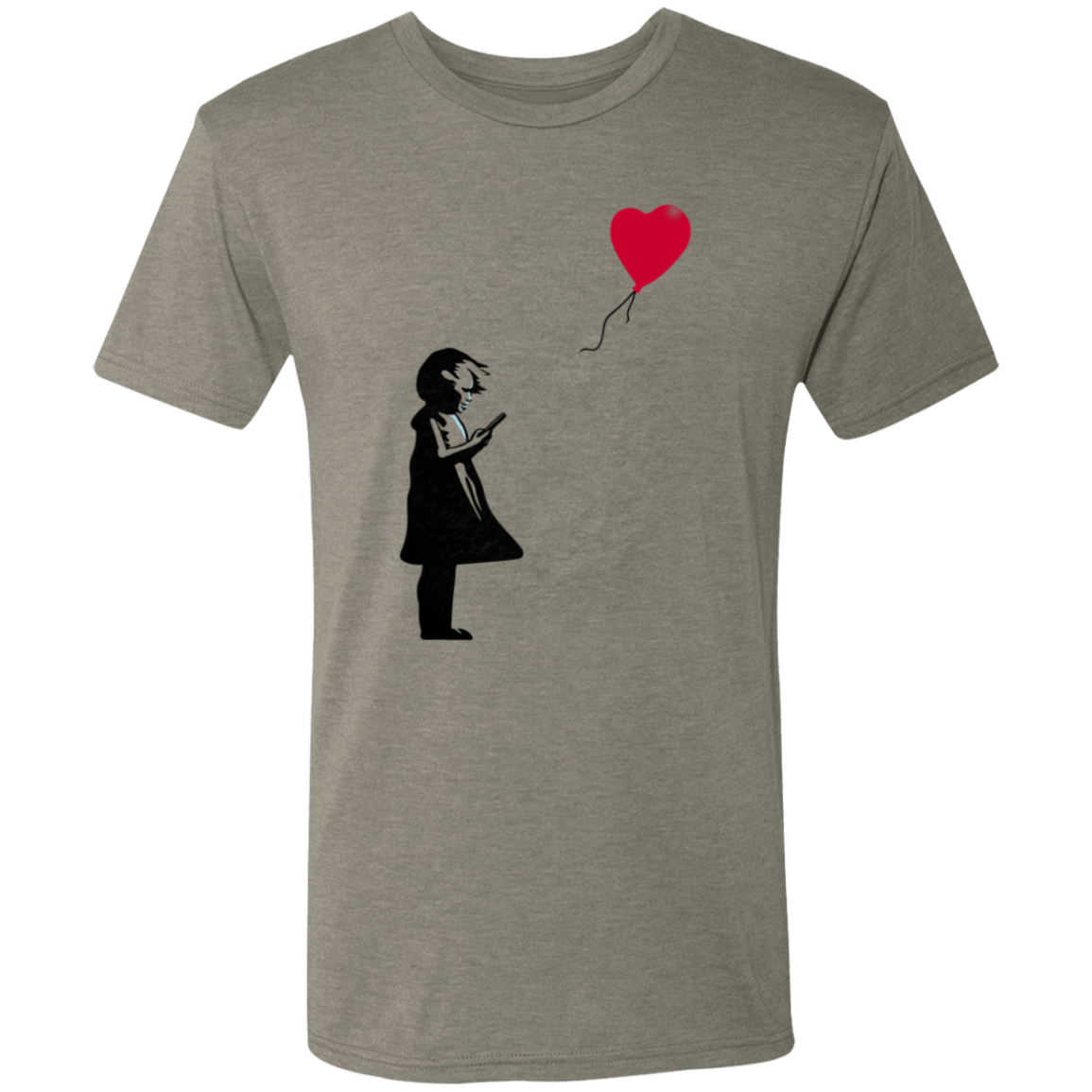 Girl With Phone Men's Triblend T-Shirt