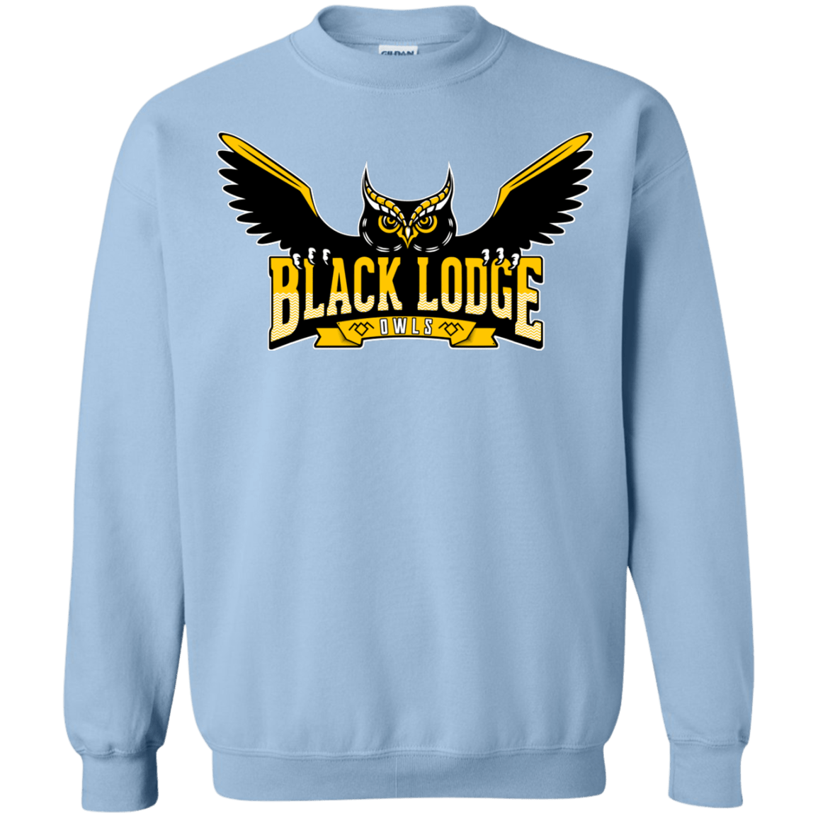 Sweatshirts Light Blue / Small Black Lodge Owls Crewneck Sweatshirt