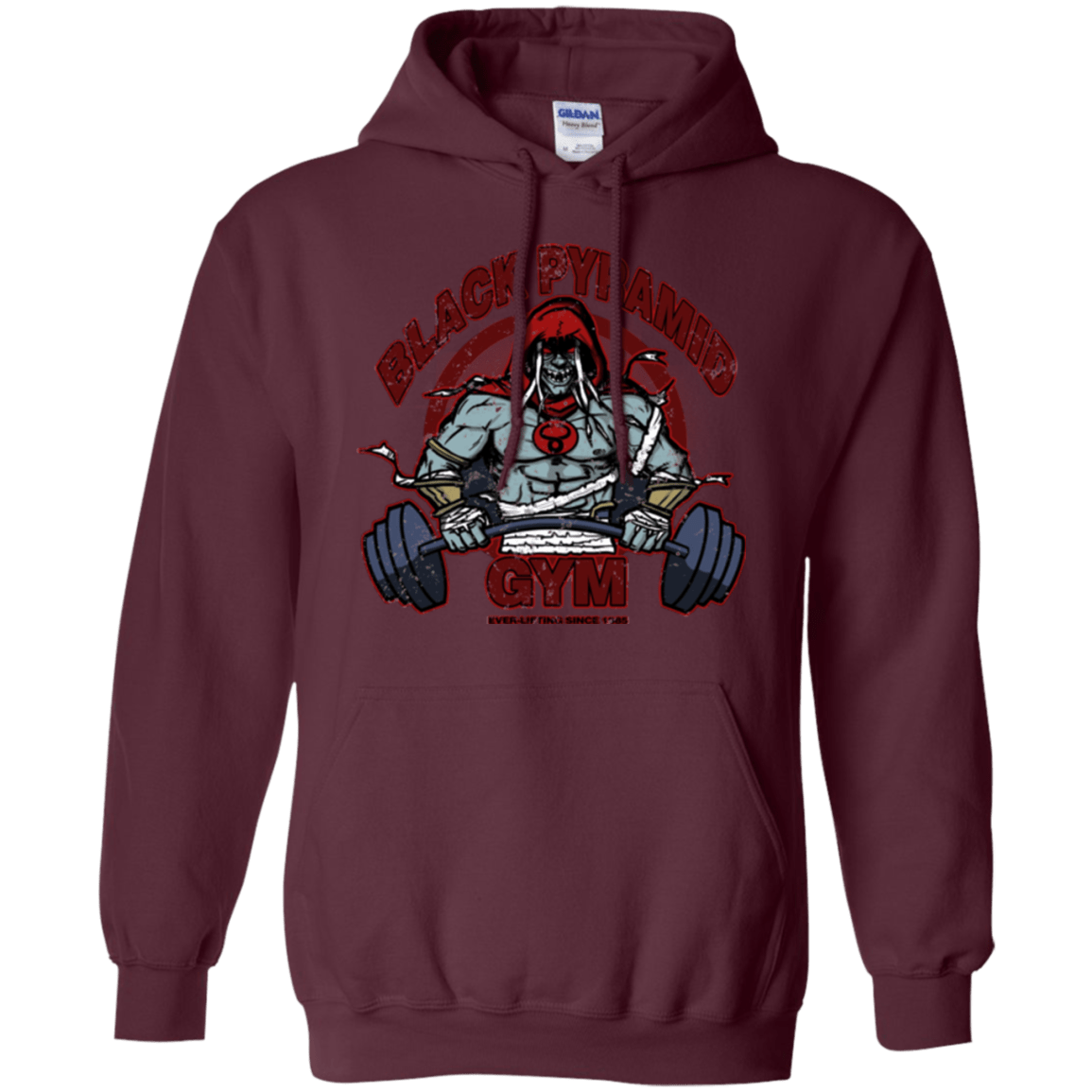 Sweatshirts Maroon / Small Black Pyramid Gym Pullover Hoodie