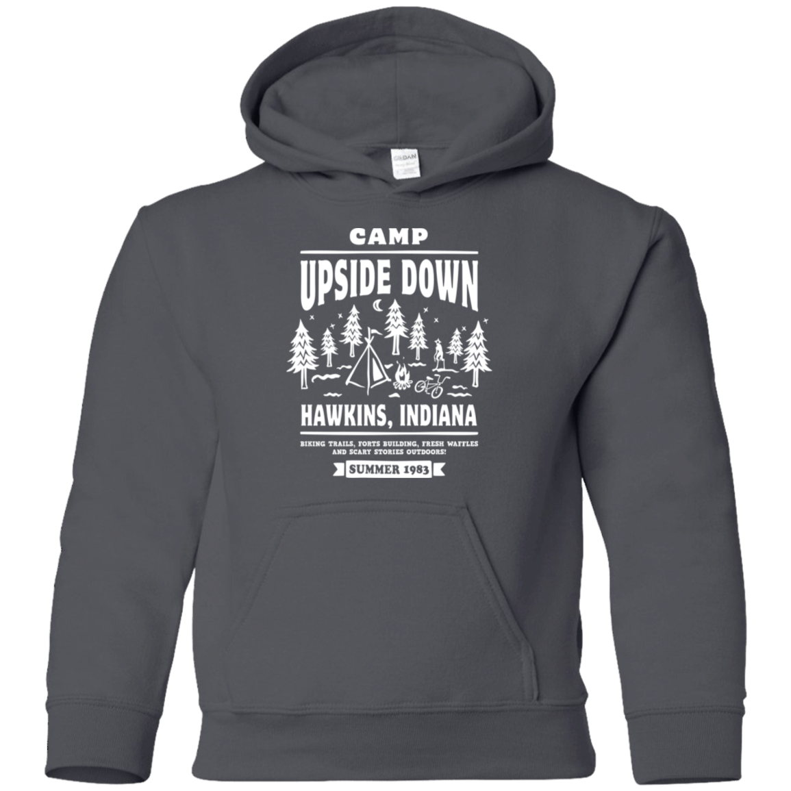 Sweatshirts Charcoal / YS Camp Upside Down Youth Hoodie