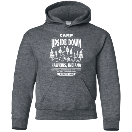 Sweatshirts Dark Heather / YS Camp Upside Down Youth Hoodie