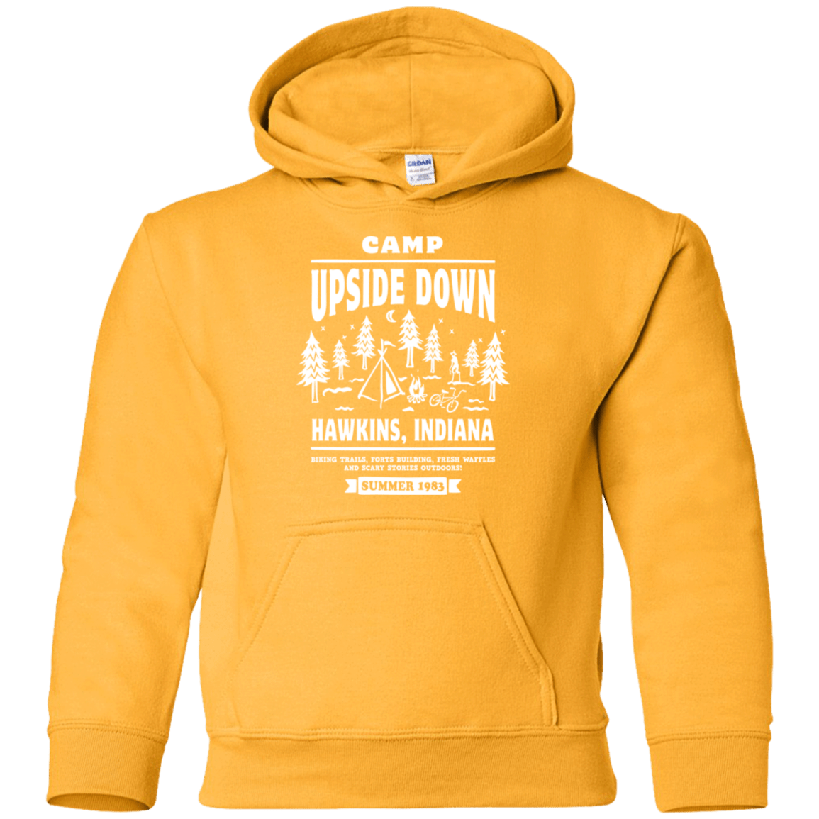 Sweatshirts Gold / YS Camp Upside Down Youth Hoodie