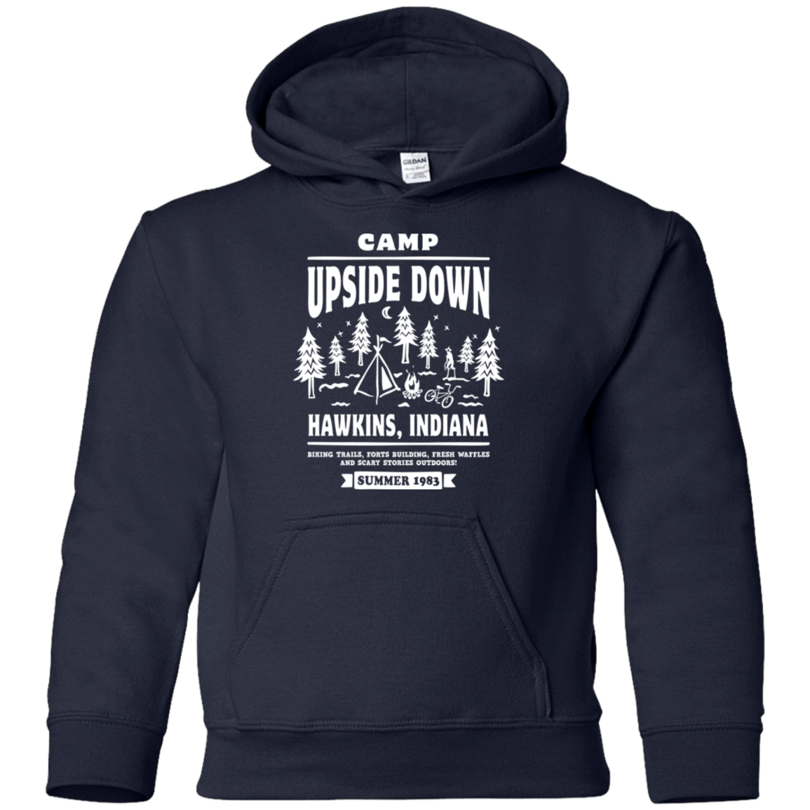 Sweatshirts Navy / YS Camp Upside Down Youth Hoodie