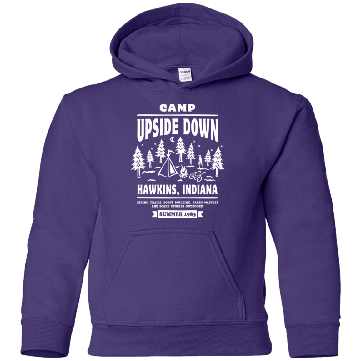 Sweatshirts Purple / YS Camp Upside Down Youth Hoodie