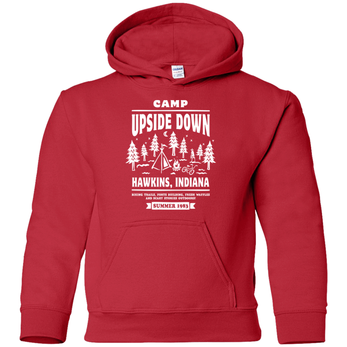 Sweatshirts Red / YS Camp Upside Down Youth Hoodie