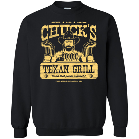 Sweatshirts Black / Small Chucks Texan Grill Crewneck Sweatshirt
