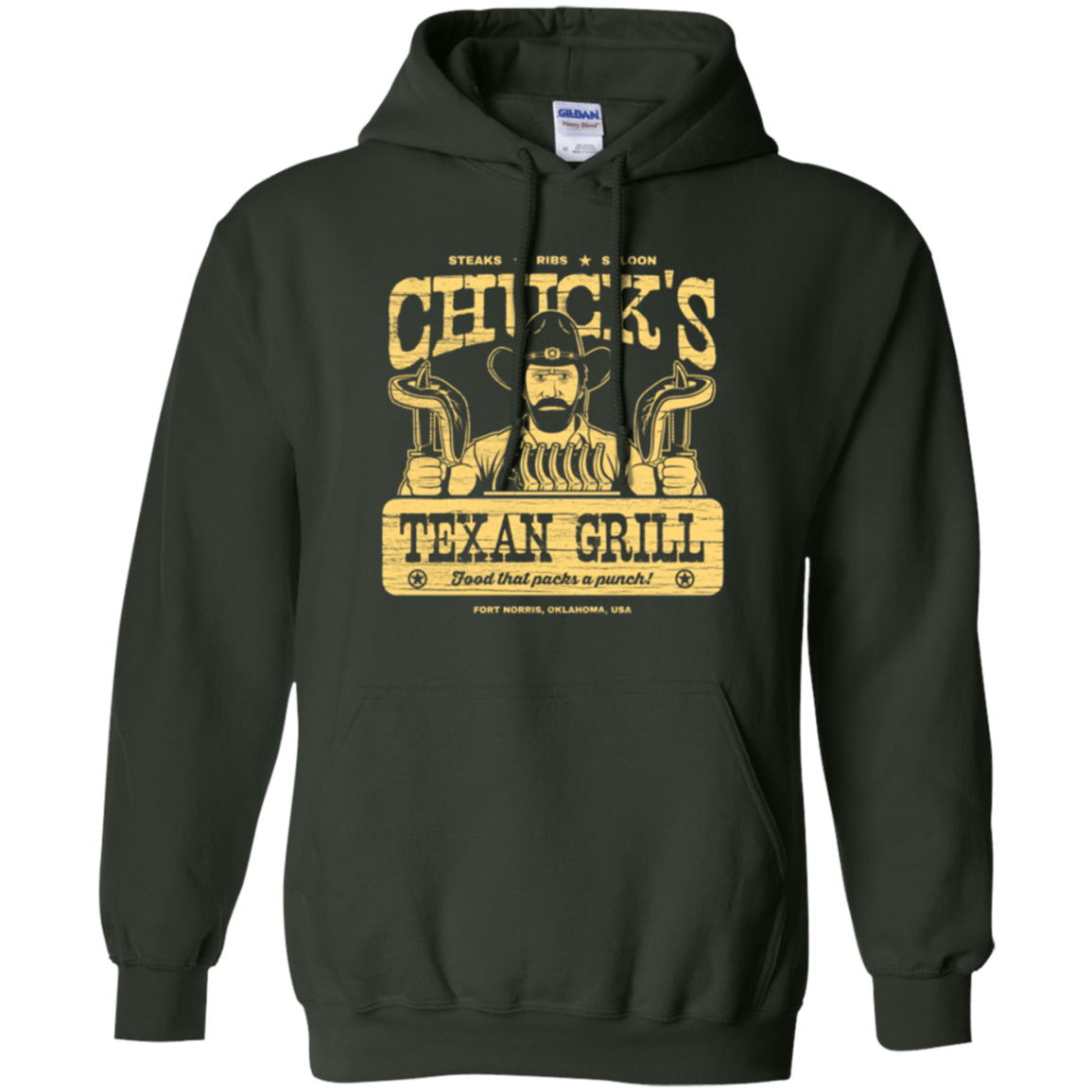 Sweatshirts Forest Green / Small Chucks Texan Grill Pullover Hoodie