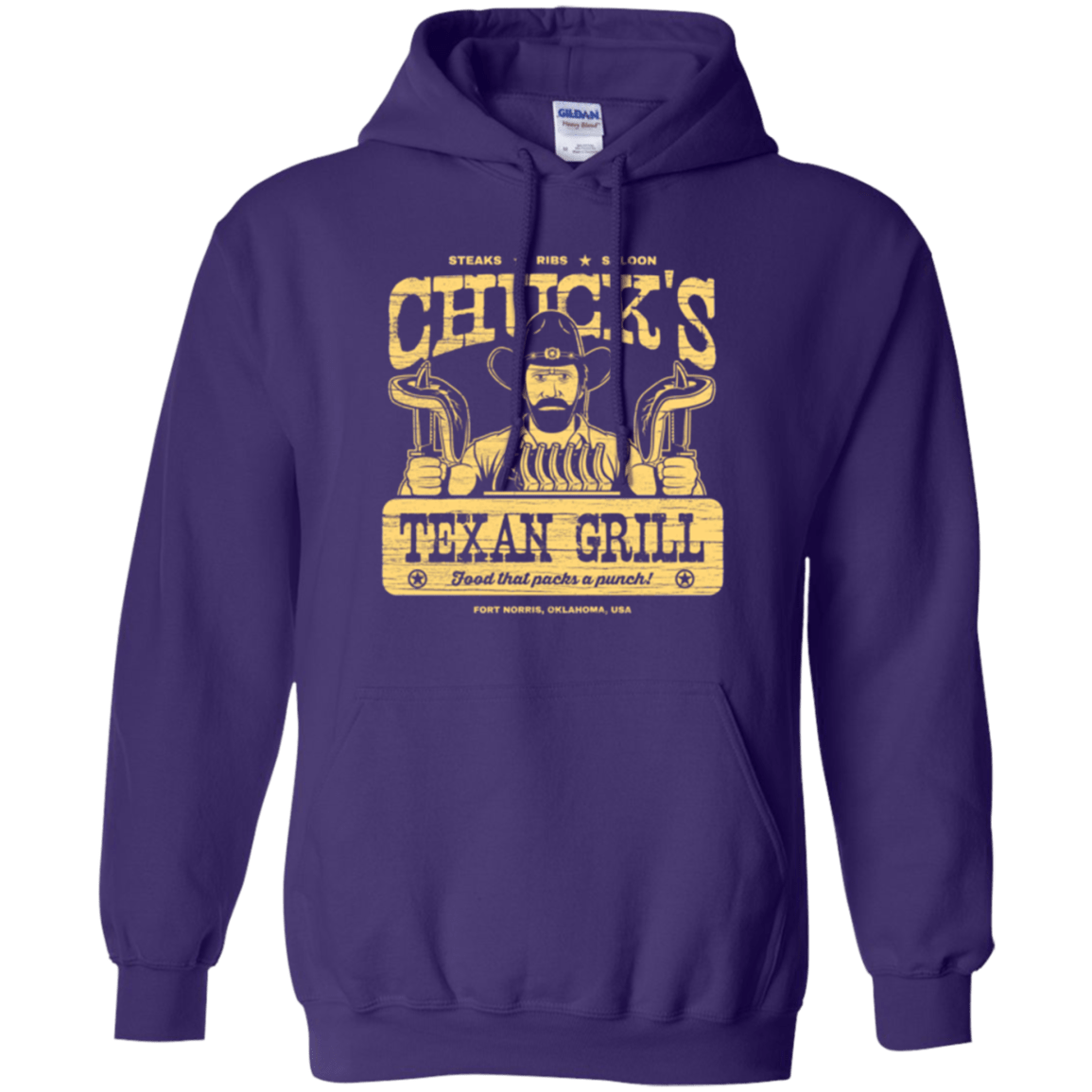 Sweatshirts Purple / Small Chucks Texan Grill Pullover Hoodie