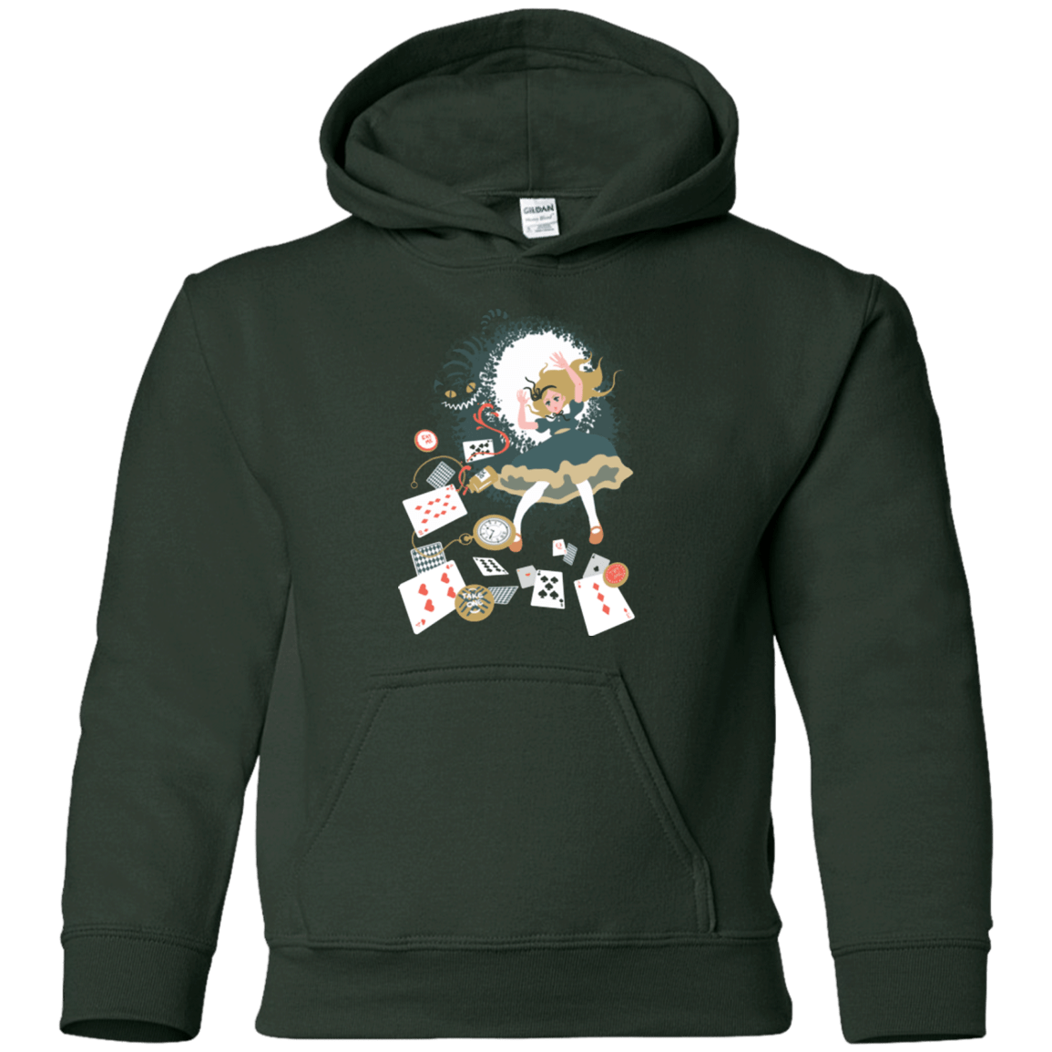 Sweatshirts Forest Green / YS Down the rabbit hole Youth Hoodie