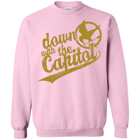 Sweatshirts Light Pink / Small Down with the Capitol Crewneck Sweatshirt