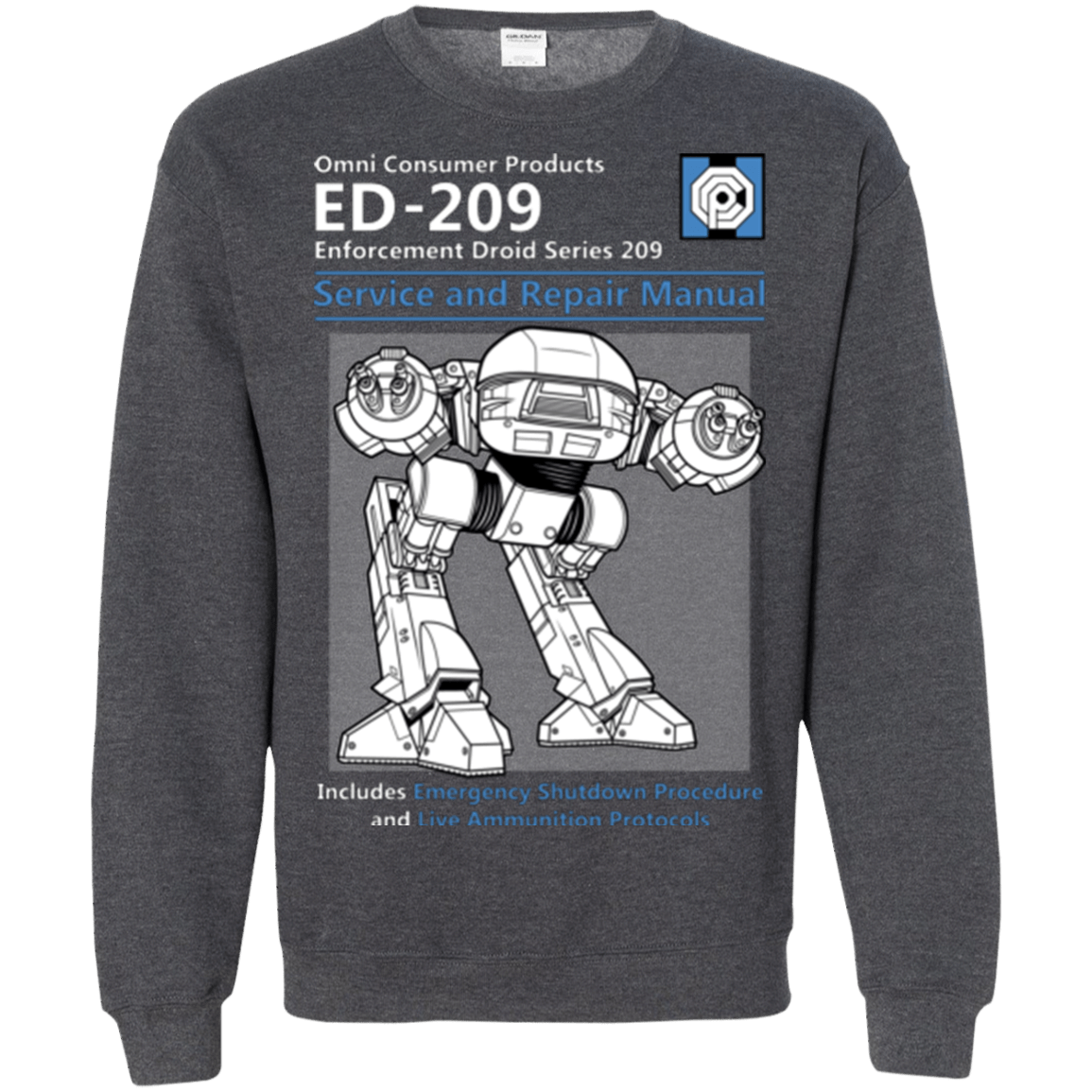 Sweatshirts Dark Heather / Small ED209 SERVICE & REPAIR MANUAL Crewneck Sweatshirt