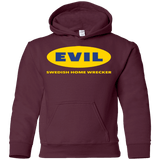 Sweatshirts Maroon / YS EVIL Home Wrecker Youth Hoodie