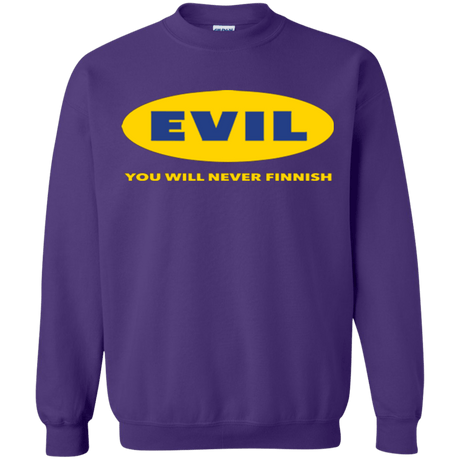Sweatshirts Purple / Small EVIL Never Finnish Crewneck Sweatshirt