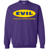 Sweatshirts Purple / Small EVIL Never Finnish Crewneck Sweatshirt