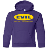 Sweatshirts Purple / YS EVIL Never Finnish Youth Hoodie