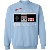 Sweatshirts Light Blue / Small Evolve Today! Play More NES Crewneck Sweatshirt