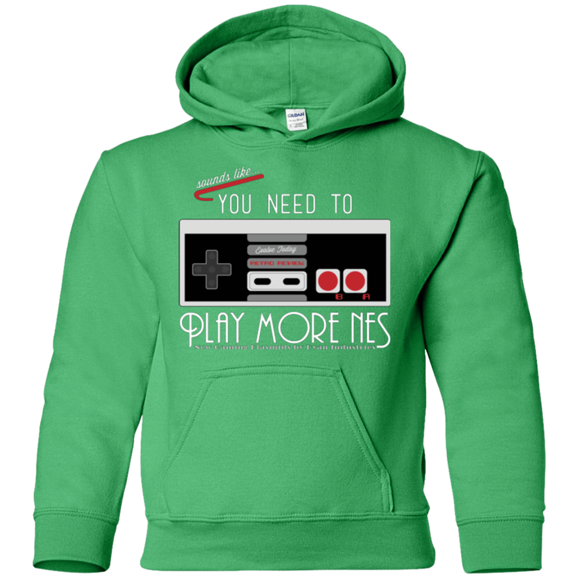 Sweatshirts Irish Green / YS Evolve Today! Play More NES Youth Hoodie