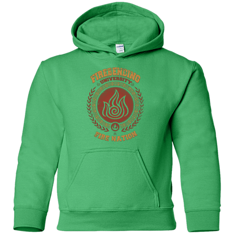 Sweatshirts Irish Green / YS Firebending university Youth Hoodie